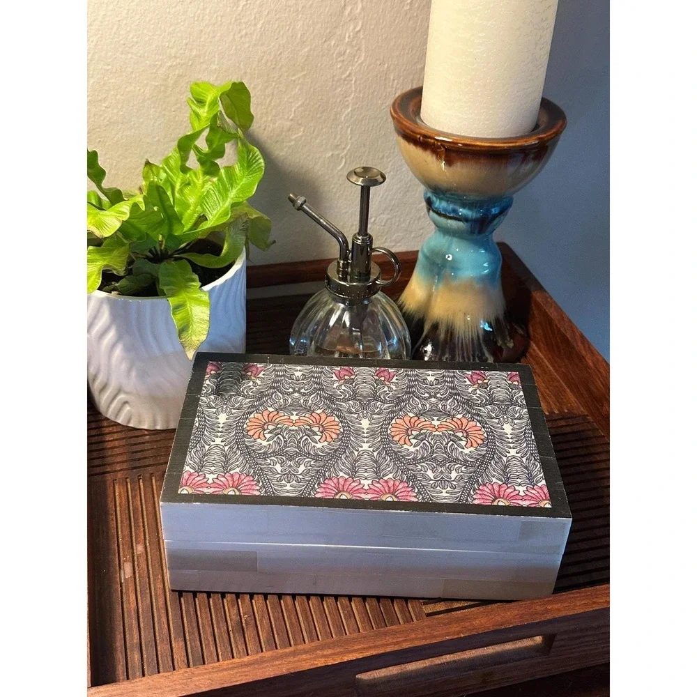 Vintage Decorative Keepsake Box Made in India Patterned Storage for Trinkets